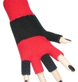Vingerloze handschoenen zwart/rood
