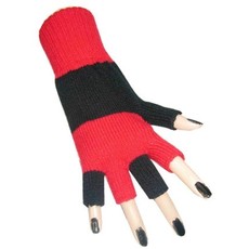 Vingerloze handschoenen zwart/rood