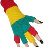 Vingerloze handschoenen rood/geel/groen