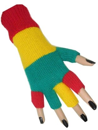 Vingerloze handschoenen rood-geel-groen