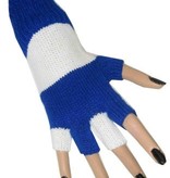 Vingerloze handschoenen blauw/wit