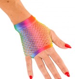 Nethandschoen kort vingerloos regenboog