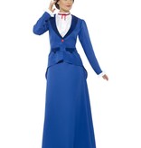 Victoriaanse Nanny kostuum blauw