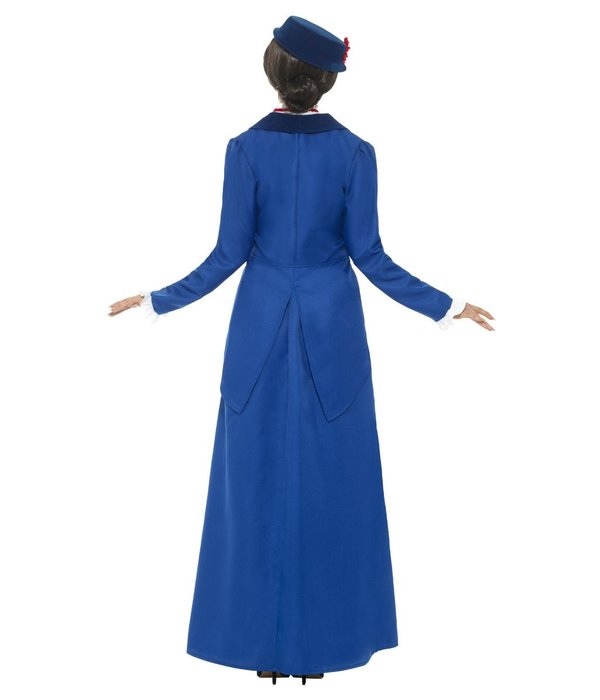 Victoriaanse Nanny kostuum blauw