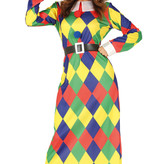 Gekleurde Harlekijn jurk dames