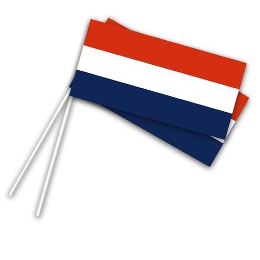 Papieren zwaaivlaggetjes op stok Holland (50st)