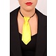 Mini stropdas fluor geel met strass steentjes