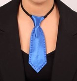 Mini stropdas blauw met strass steentjes
