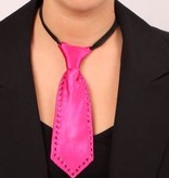 Mini stropdas pink met strass steentjes