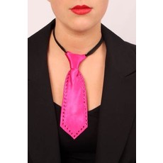 Mini stropdas pink met strass steentjes