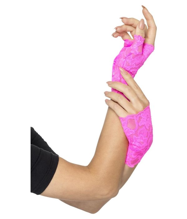 Handschoenen Neon Roze Kant