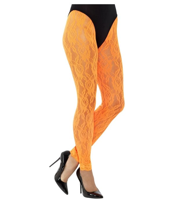 Legging Neon Oranje Kant