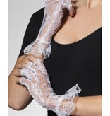 Vingerloze Handschoenen Kant Wit