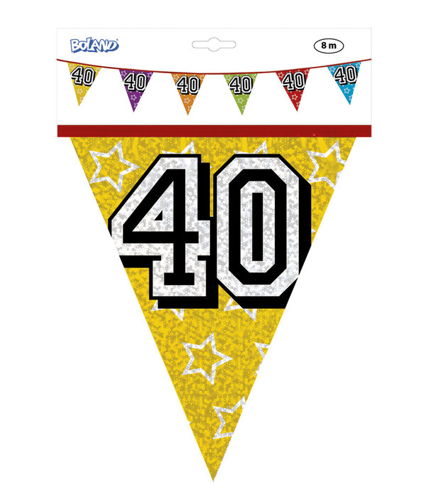 Holografische vlaggenlijn '40' (8 m)