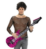 Opblaas Gitaar Zebra Pink