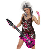 Opblaas Gitaar Zebra Pink