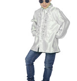 Ruches blouse satijn wit kind