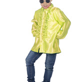 Ruches blouse neon geel kind