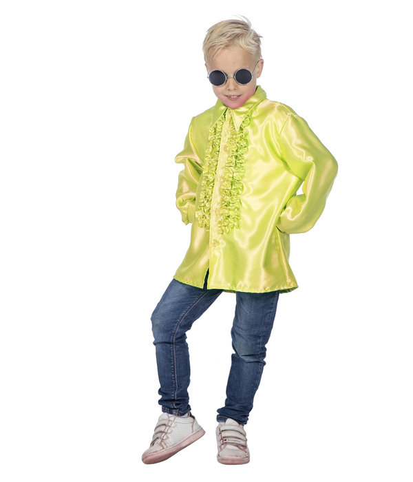 Ruches blouse neon geel kind