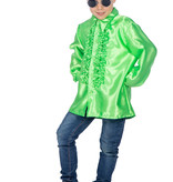 Ruches blouse neon groen kind