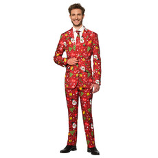 Rood Fonkelend Kerstmis Man Kostuum