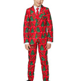 Kerstboom maatpak kind rood