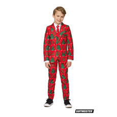 Kerstboom maatpak kind rood
