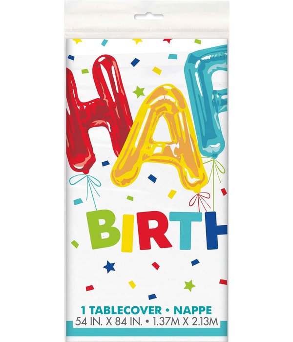 Tafelkleed Happy Birthday Ballon Print
