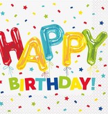 Servetten Happy Birthday Gekleurd - 16 Stuks