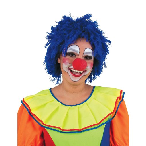 Clownspruik blauw