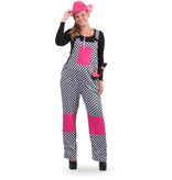 Tuinbroek Geblokt zwart/wit Unisex