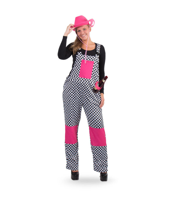 Tuinbroek Geblokt zwart/wit Unisex