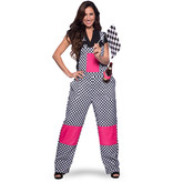 Tuinbroek Geblokt zwart/wit Unisex