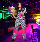 Tuinbroek Geblokt zwart/wit Unisex