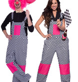 Tuinbroek Geblokt zwart/wit Unisex