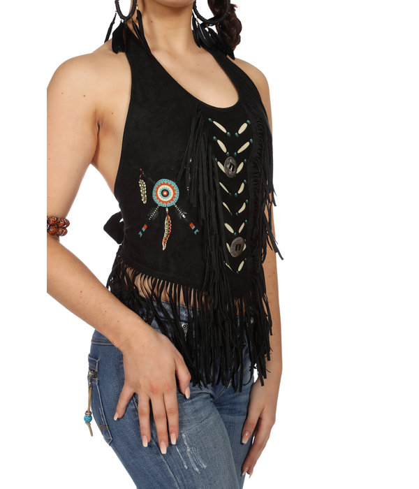 Western Shirt Dames Zwart