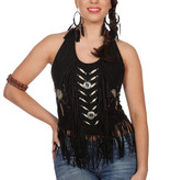 Western Shirt Dames Zwart