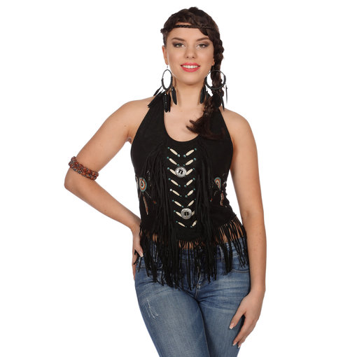 Western Shirt Dames Zwart