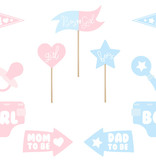 Photo Booth Props Gender Reveal Party - 11 Stuks