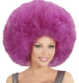 Mega afro pruik paars