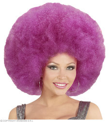 Mega afro pruik paars afbeelding
