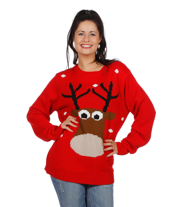 Foute Kersttrui Rood Met Rendier