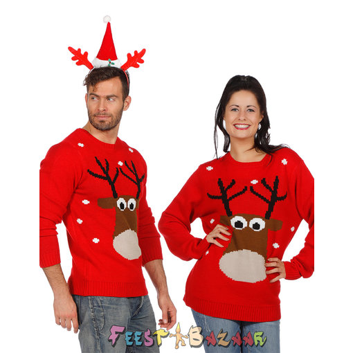 Foute Kersttrui Rood Met Rendier