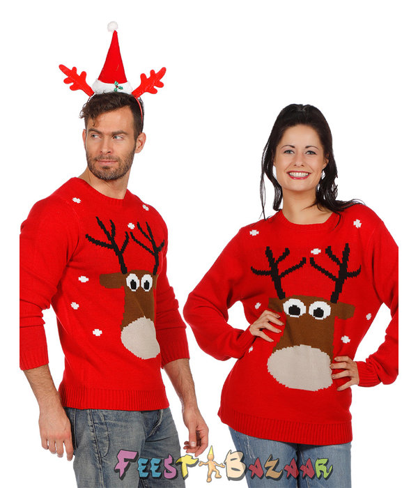 Foute Kersttrui Rood Met Rendier