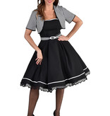 Jaren 50 Jurk Zwart/Wit