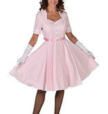 Jaren 50 Jurk Roze/Wit