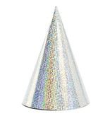 Holografische Feesthoedjes Zilver - 6 Stuks