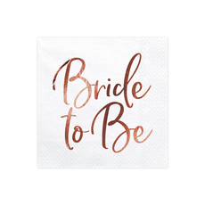 Bride To Be Servetten Wit Rose Gold - 20 stuks