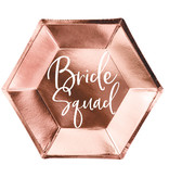 Feestborden Bride Squad Rose Goud - 6 stuks