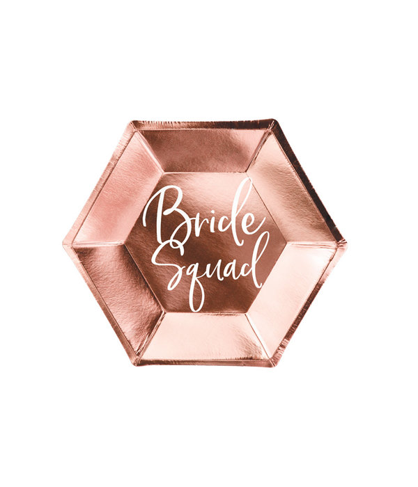 Feestborden Bride Squad Rose Goud - 6 stuks
